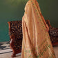 Peach Beige Chanderi Organza Saree with Minakari Zari Border