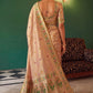 Peach Beige Chanderi Organza Saree with Minakari Zari Border