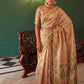 Peach Beige Chanderi Organza Saree with Minakari Zari Border