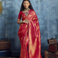 Pink Kanjivaram Silk Saree for Women with Rich Zari Weaving
