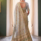 Powder Blue Chanderi Organza Saree with Minakari Zari Border