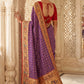 Purple Banarasi Silk Saree with Meenakari Paithani Pallu and Red Blouse