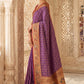 Purple Banarasi Silk Saree with Meenakari Paithani Pallu and Red Blouse