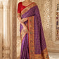 Purple Banarasi Silk Saree with Meenakari Paithani Pallu and Red Blouse