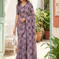 Purple Checked Cotton Silk Saree with Designer Pallu