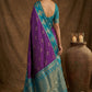Purple Silk Saree with Teal Green Zari Border & Rich Pallu