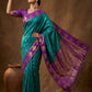 Purple Silk Saree with Teal Green Zari Border & Rich Pallu