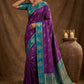 Purple Silk Saree with Teal Green Zari Border & Rich Pallu