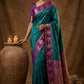 Purple Silk Saree with Teal Green Zari Border & Rich Pallu
