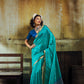 Rama Blue Soft Silk Saree for Women with Elegant Zari Border