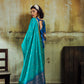 Rama Blue Soft Silk Saree for Women with Elegant Zari Border