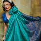Rama Blue Soft Silk Saree for Women with Elegant Zari Border