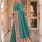 Rama Green Banarasi Silk Saree with Meenakari Paithani Pallu and Deep Purple Blouse