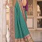 Rama Green Banarasi Silk Saree with Meenakari Paithani Pallu and Deep Purple Blouse