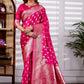 Rani Pink Banarasi Kanjivaram Silk Saree with Rich Zari Work