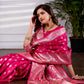 Rani Pink Banarasi Kanjivaram Silk Saree with Rich Zari Work
