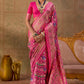Rani Pink Banarasi Silk Patola Saree with Rich Weave & Heritage Motifs