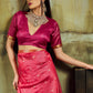 Rani Pink Soft Silk Saree for Women with Rich Zari Border & Designer Pallu