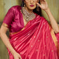 Rani Pink Soft Silk Saree for Women with Rich Zari Border & Designer Pallu