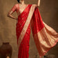 Red Silk Saree with Gold Zari Border & Rich Pallu