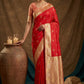 Red Silk Saree with Gold Zari Border & Rich Pallu