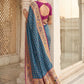 Royal Blue Banarasi Silk Saree with Meenakari Paithani Pallu and Magenta Blouse
