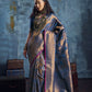 Royal Blue Kanjivaram Silk Saree with Heavy Zari Weaving