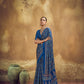 Royal Blue Printed Silk Saree with Ajrakh-Inspired Traditional Motifs