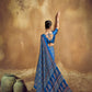 Royal Blue Printed Silk Saree with Ajrakh-Inspired Traditional Motifs