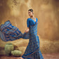 Royal Blue Printed Silk Saree with Ajrakh-Inspired Traditional Motifs