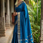 Royal Blue Soft Silk Saree with Golden Zari Border