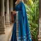 Royal Blue Soft Silk Saree with Golden Zari Border