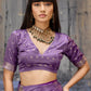 Royal Violet Katan Silk Saree with Antique Zari Border and Tiger Buttas