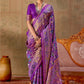 Violet Purple Banarasi Silk Patola Saree with Rich Weave & Heritage Motifs