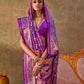 Violet Purple Banarasi Silk Patola Saree with Rich Weave & Heritage Motifs