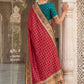Wedding Red Banarasi Silk Saree with Meenakari Paithani Pallu and Rama Green Blouse