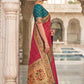 Wedding Red Banarasi Silk Saree with Meenakari Paithani Pallu and Rama Green Blouse
