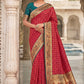 Wedding Red Banarasi Silk Saree with Meenakari Paithani Pallu and Rama Green Blouse