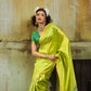 Women’s Lime Green Soft Silk Saree with Rich Woven Pallu