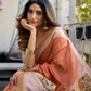 Peach Linen Silk Saree with Kalamkari Peacock Pallu